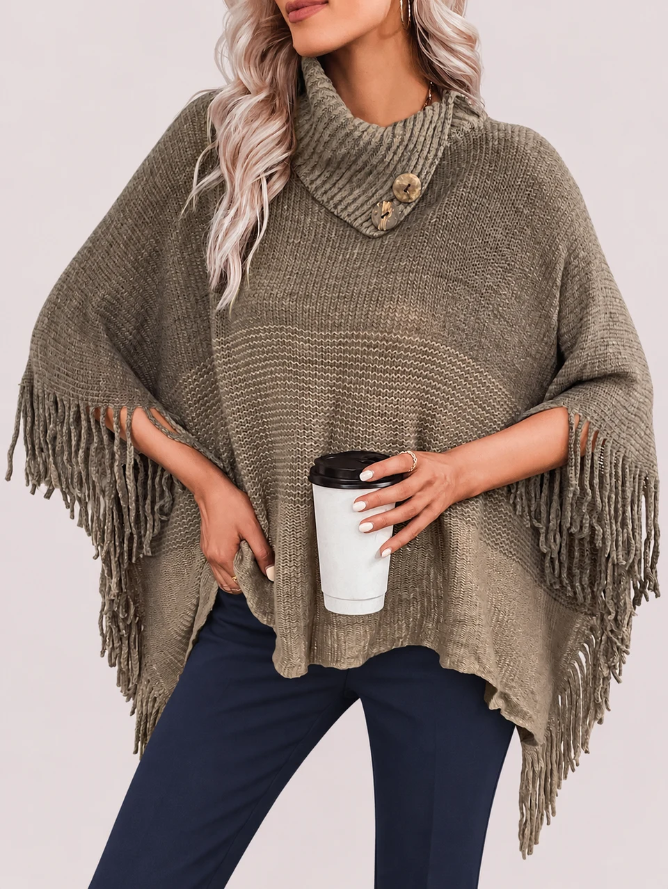 Noelle Fringe Poncho