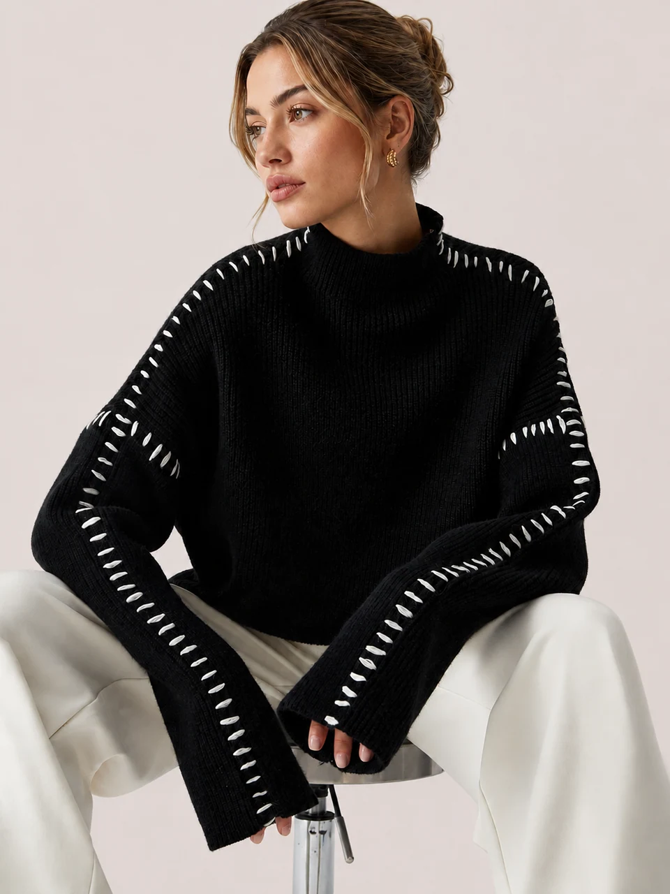 Sylvie Mock-Neck Sweater