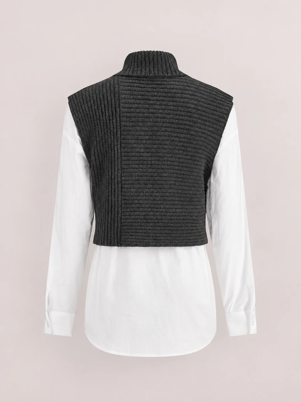 Estelle Vest-and-Shirt Set — Gray — Set back