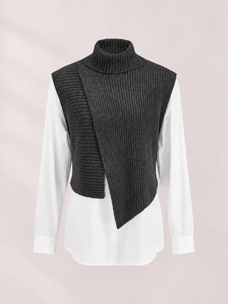 Estelle Vest-and-Shirt Set — Gray — Set front