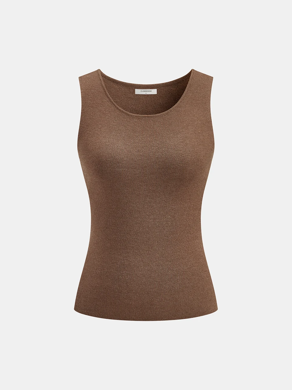 Sylvie Tank-and-Capelet Set — Brown — Tank component front