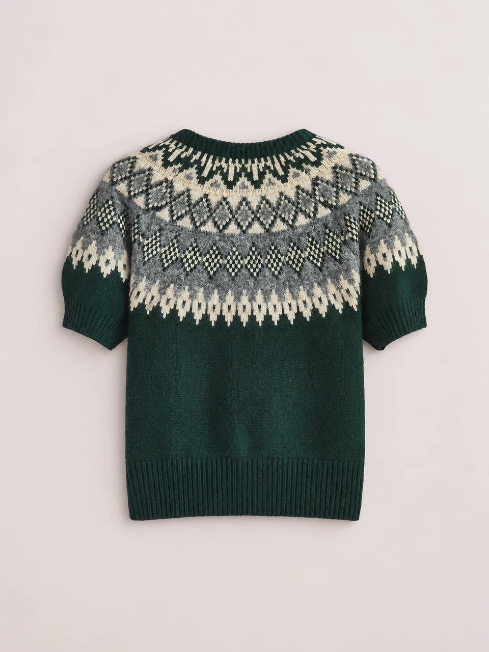 Rosalie Fair Isle Cardigan — Green — Product back