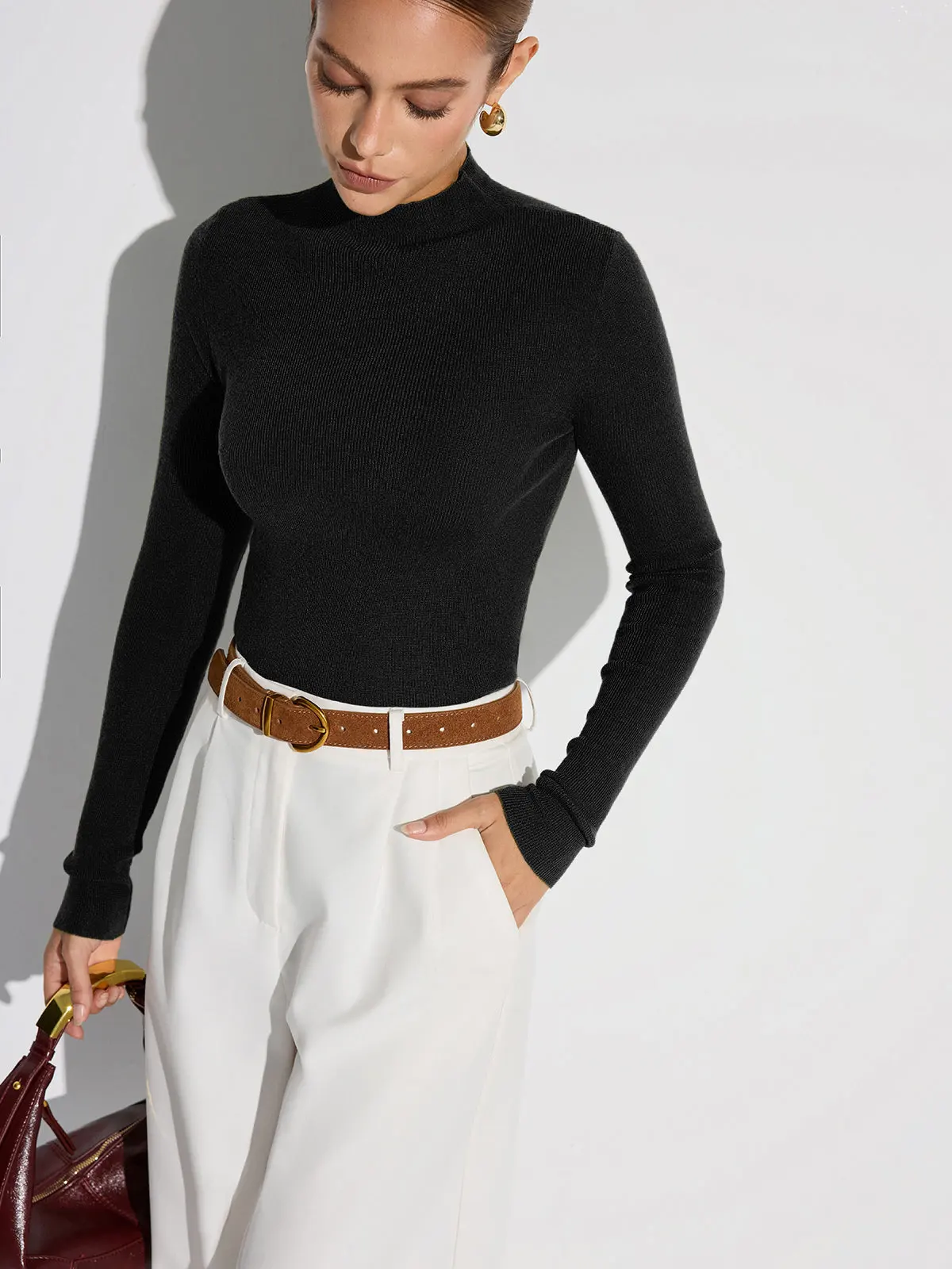 Sylvie Mock-Neck Knit Top — photo 7