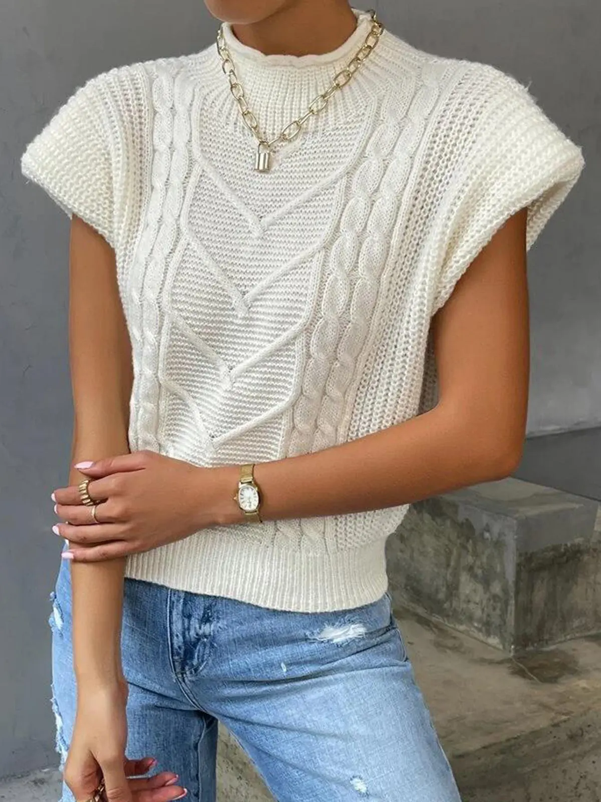 Cleo Cap-Sleeve Sweater Vest — photo 5