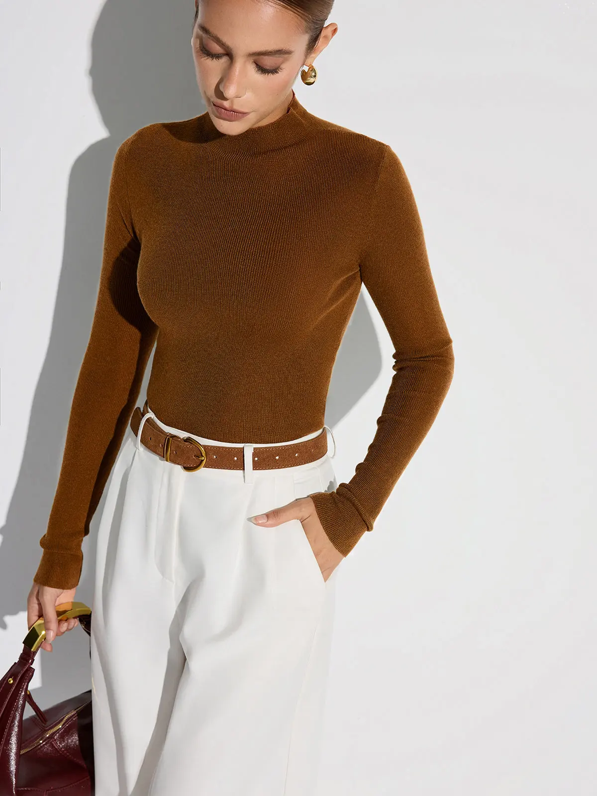 Sylvie Mock-Neck Knit Top — photo 9