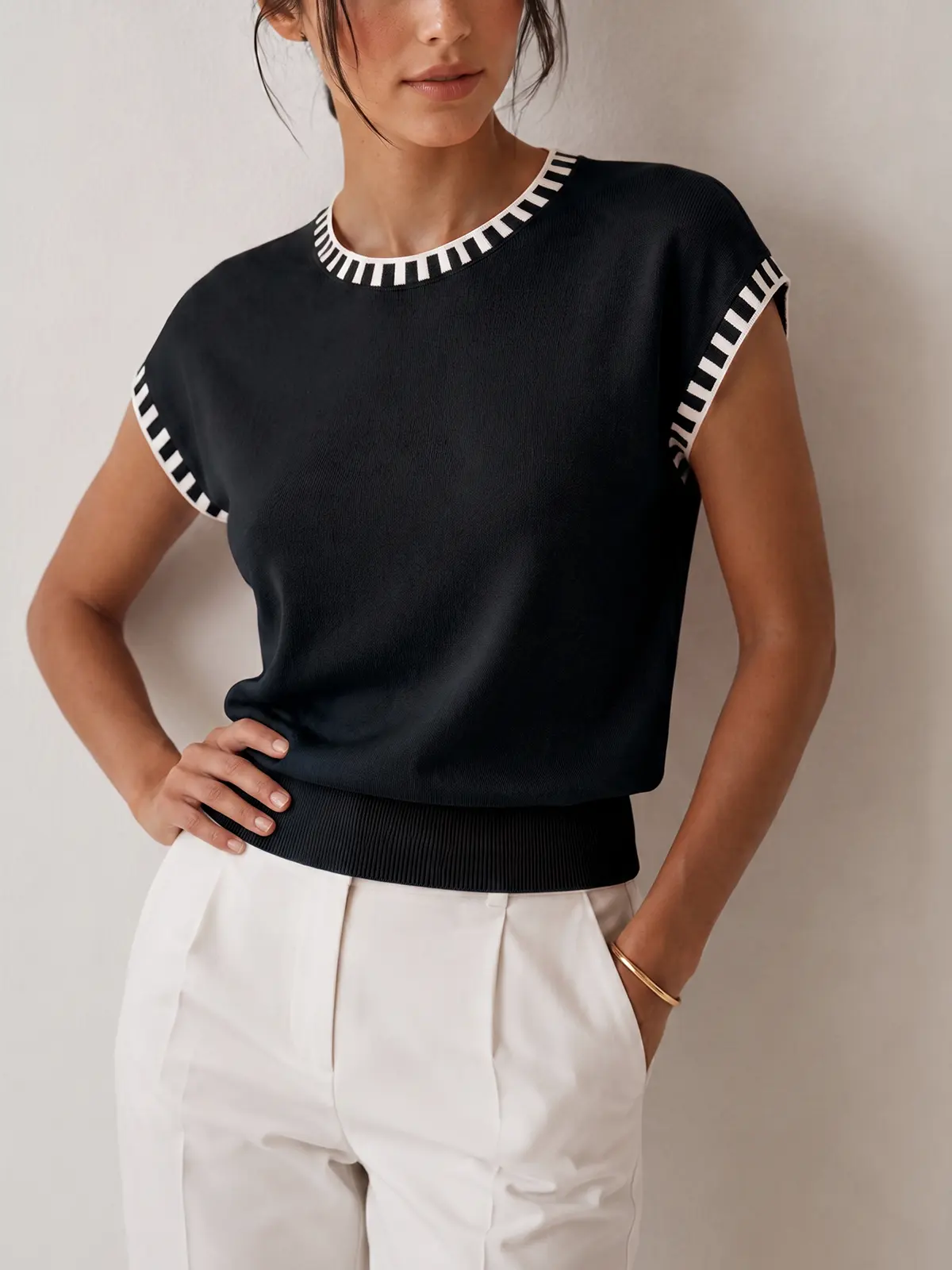 Estelle Cap-Sleeve Knit Top — photo 7