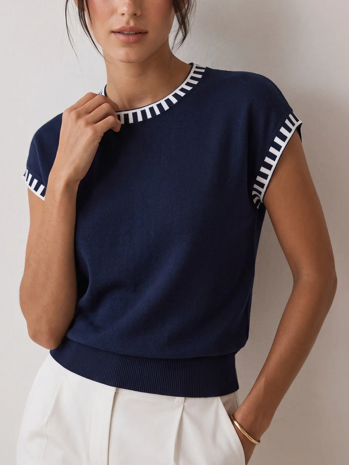 Estelle Cap-Sleeve Knit Top — photo 6