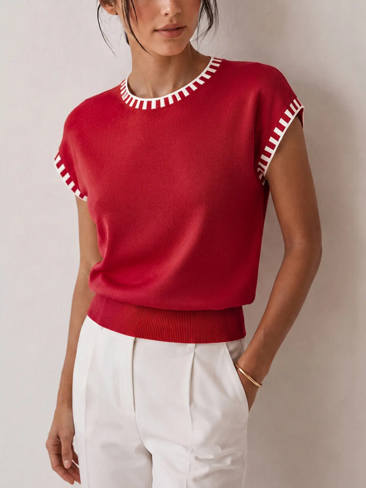 Estelle Cap-Sleeve Knit Top — photo 10