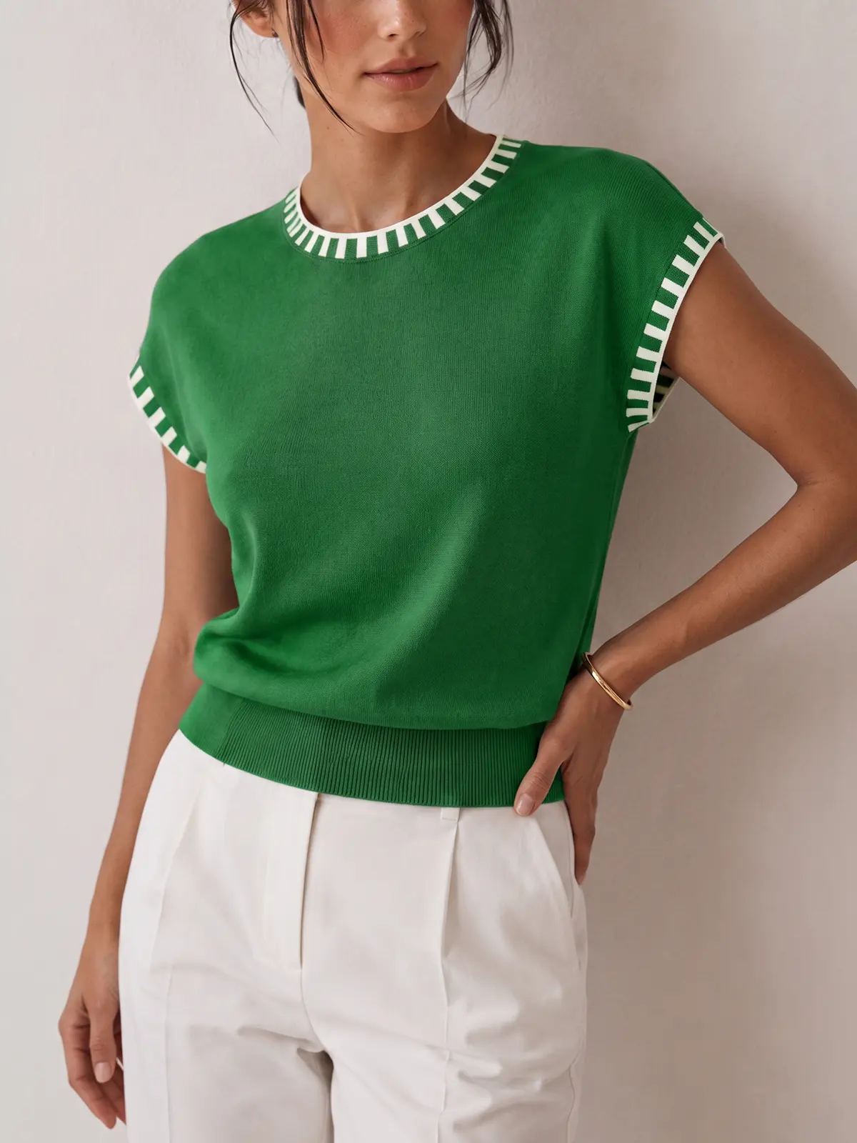 Estelle Cap-Sleeve Knit Top — photo 8