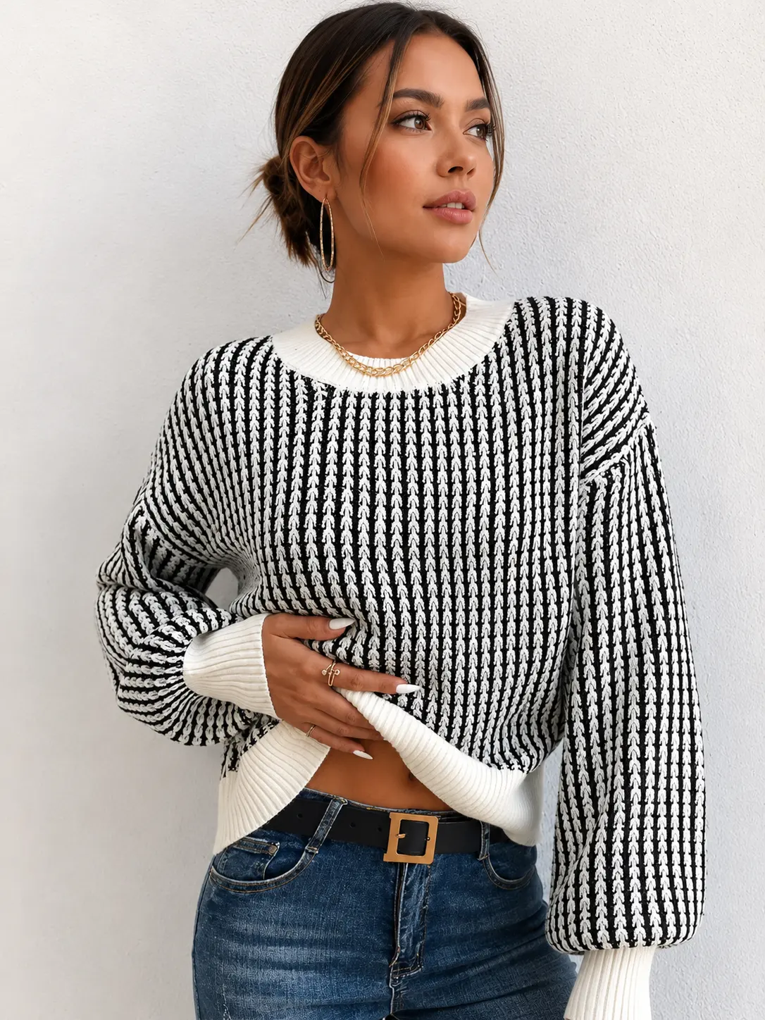Ines Striped Knit Top
