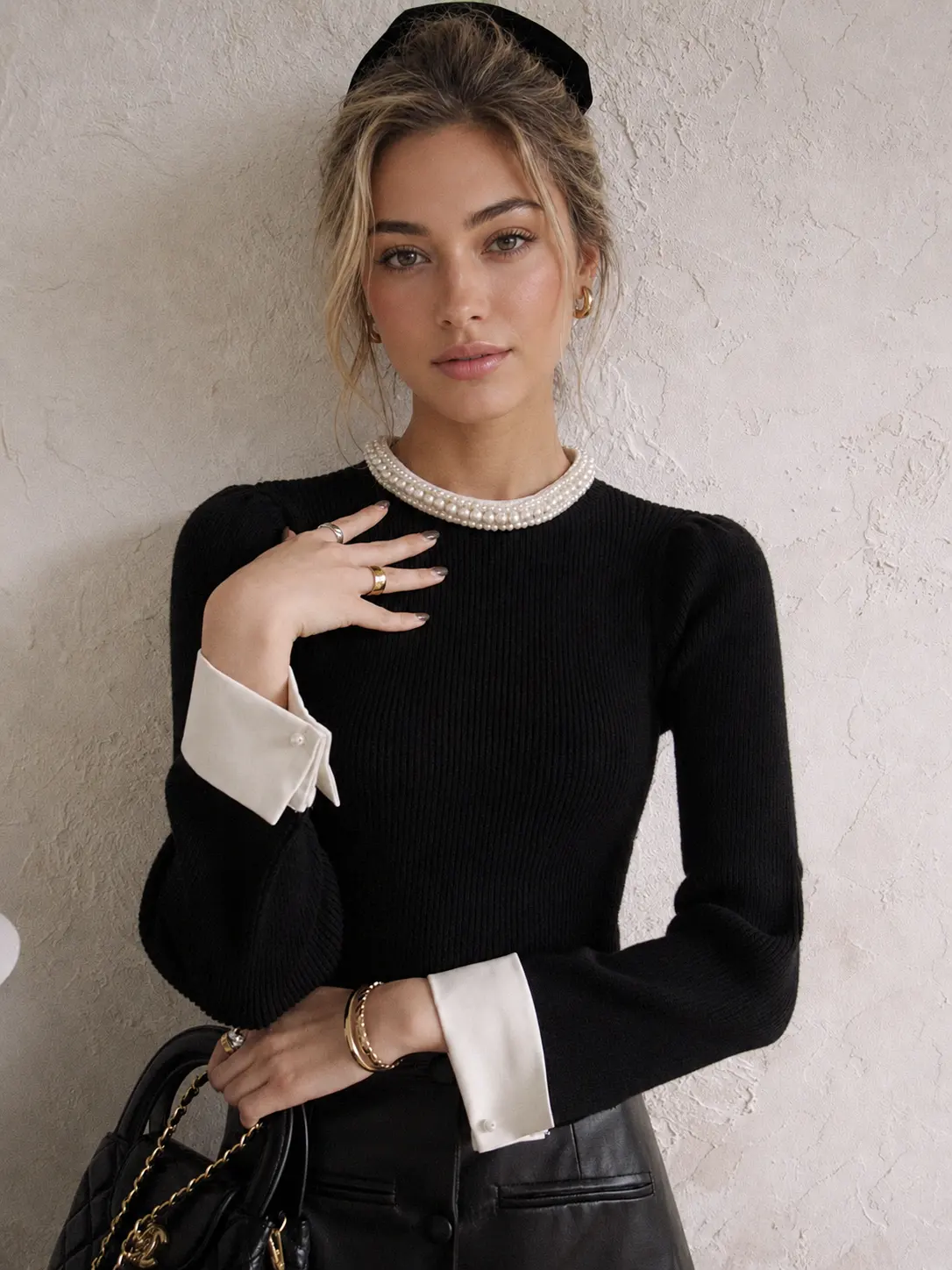 Camille Pearl-Detail Sweater