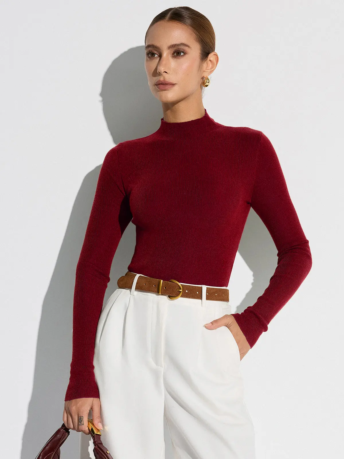 Sylvie Mock-Neck Knit Top — photo 8