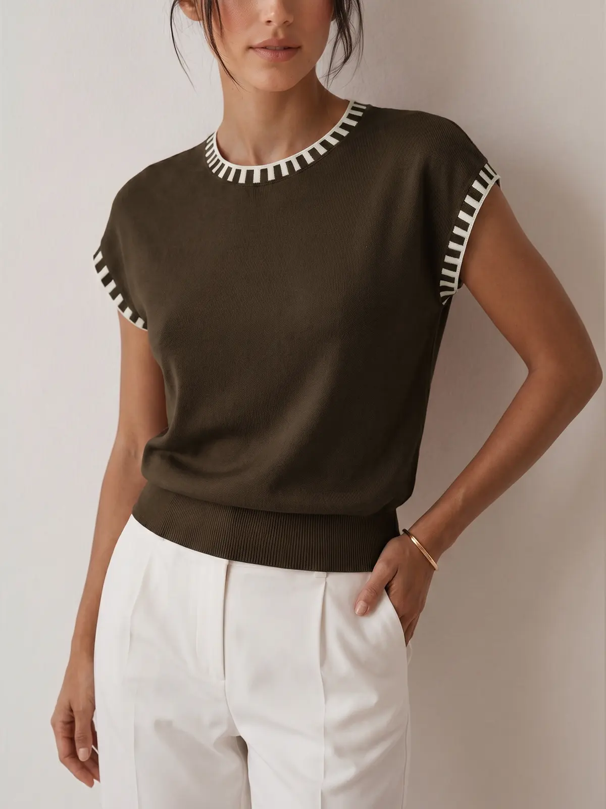 Estelle Cap-Sleeve Knit Top — photo 13