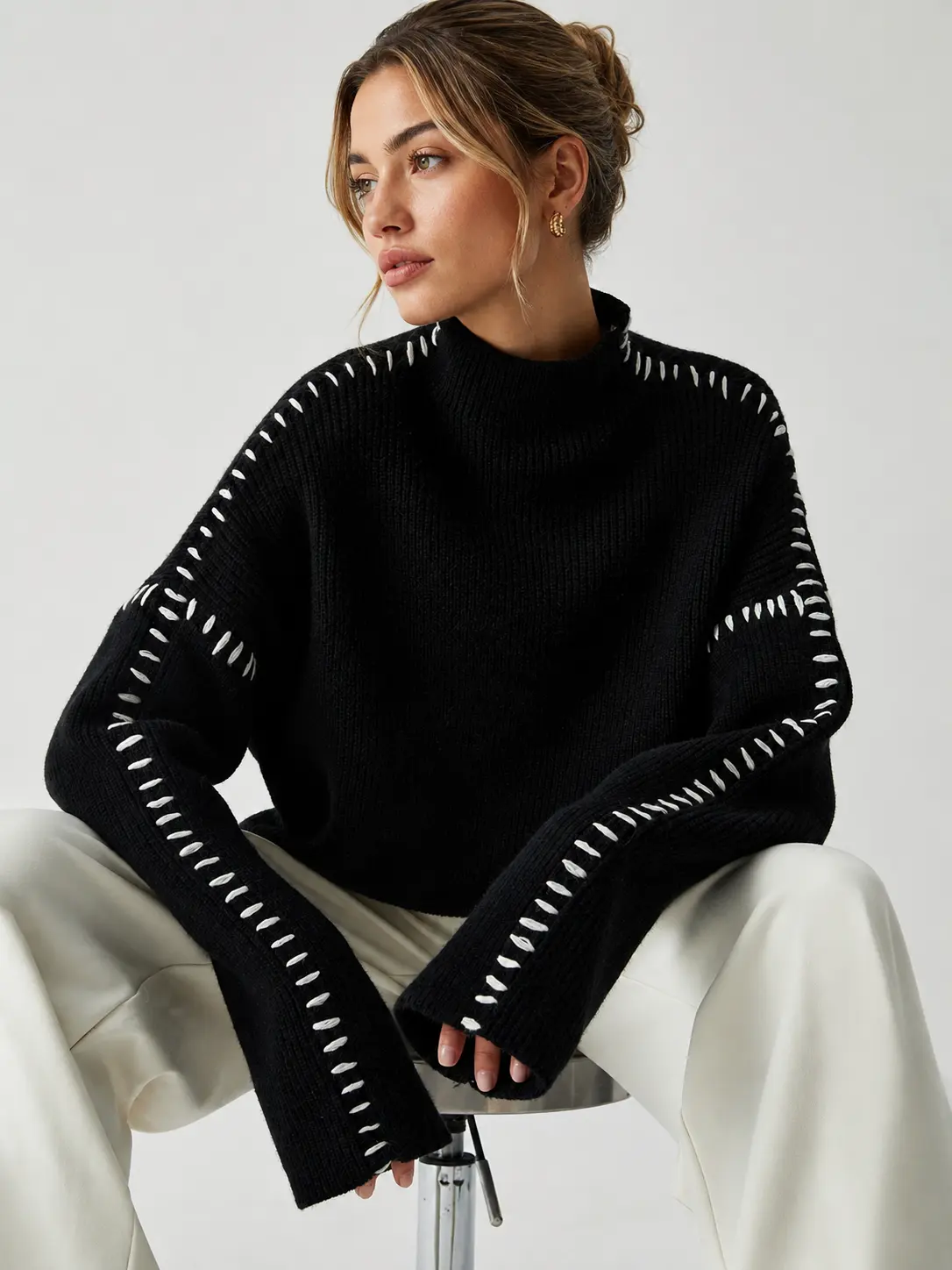 Sylvie Mock-Neck Sweater