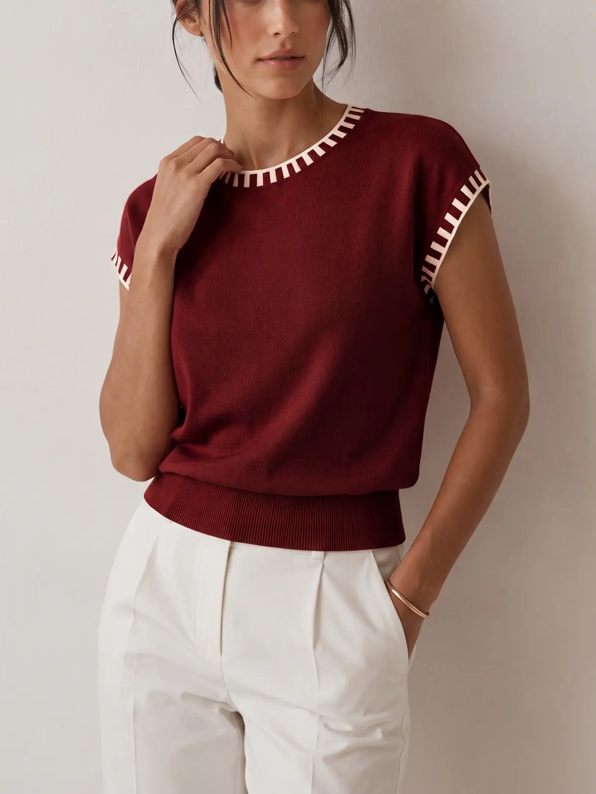 Estelle Cap-Sleeve Knit Top — photo 11